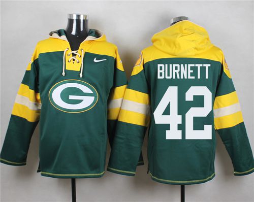Nike Packers #42 Morgan Burnett Green Player Pullover NFL Hoodie